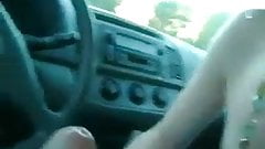 Car blowjob ends with cum in mouth and swallow