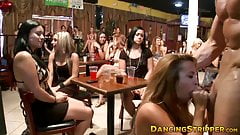Boldest lady sucking off stripper at a girl only party